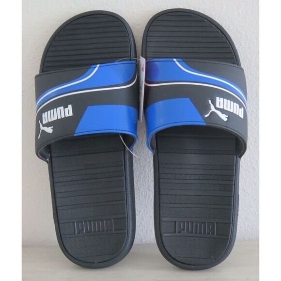 Puma 383437 03 Men's Sz 9 Puma Black/Royal Blue Cool Cat Tech Slides - Picture 7 of 11